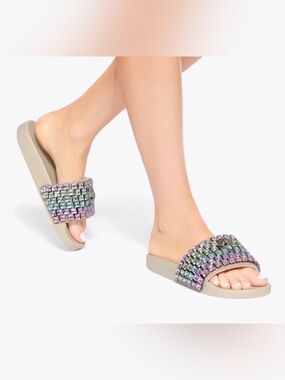 NIB KURT Geiger Meena Eagle Rhinestone Slides 8.5 EUR 39